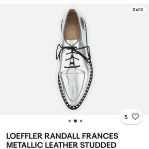 loeffler randall “frances metallic leather studded platform oxfords”